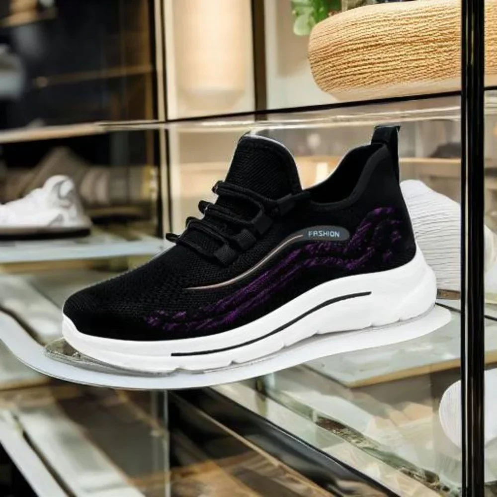 Step into Summer with Ease: Comfortable Charcoal Black Walking Shoes for Women - Picture 1 of 11